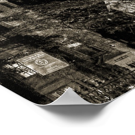 KLEINE KIRCHE GROSSES STADTPoster (Matte) Poster (Ecke)