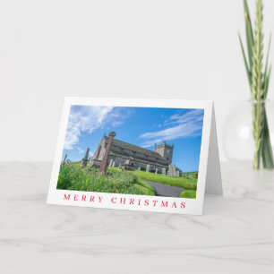 Kleine Kirche in England Blick Weihnachtskarte Feiertagskarte
