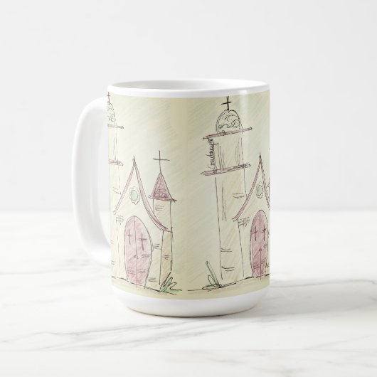 Kleine Kirche - Kaffee-Tasse Kaffeetasse (Vorderseite Links)
