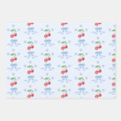 Kleine Kirsche Blauer Whimsikale Babydusche Geschenkpapier Set (Vorderseite 3)