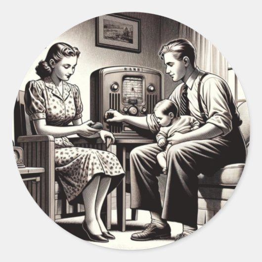 Kleine Klänge: Überall senden. Runder Aufkleber (Vorderseite)