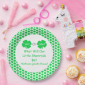 Kleine Kleeblatt-Geschlechtsoffenbarung Pappteller (Party)