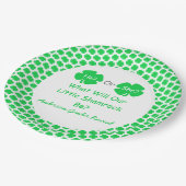 Kleine Kleeblatt-Geschlechtsoffenbarung Pappteller (Schrägansicht)