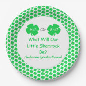 Kleine Kleeblatt-Geschlechtsoffenbarung Pappteller (Vorderseite)