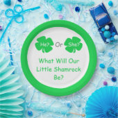 Kleine Kleeblatt-Geschlechtsoffenbarung Pappteller (Party)