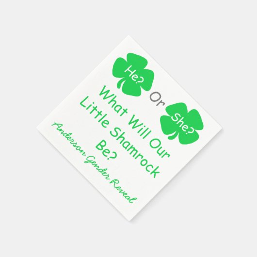 Kleine Kleeblatt-Geschlechtsoffenbarung Serviette (Ecke)