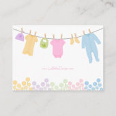 Kleine Kleidung Baby Dusche Windeln Raffle Tickets Begleitkarte (Rückseite)