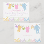 Kleine Kleidung Baby Dusche Windeln Raffle Tickets Begleitkarte (Vorne/Hinten)