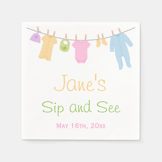 Kleine Kleidung Baby Sip and See Serviette (Vorderseite)