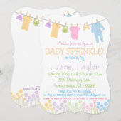 Kleine Kleidung Baby Sprinkle Einladung (Vorne/Hinten)
