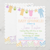 Kleine Kleidung Baby Sprinkle Einladung (Vorne/Hinten)