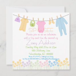 Kleine Kleidung Sip and See Einladung