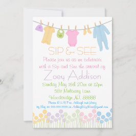 Kleine Kleidung Sip and See Einladung