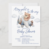 Kleine kleine Babydusche für Piloten Einladung (Vorderseite)