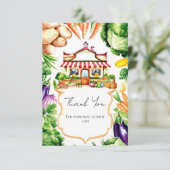 Kleine kleine Dusche auf dem Markt für Kleinbauern Dankeskarte (Stehend Vorderseite)