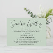 Kleine, kleinere Hochzeiten Elegant Chic Sage Gree Ankündigung (Stehend Vorderseite)