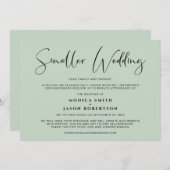 Kleine, kleinere Hochzeiten Elegant Chic Sage Gree Ankündigung (Vorne/Hinten)