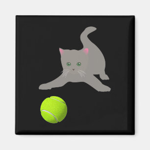Kleine Kleinigkeit mit einer Tennisball Katze Magnet