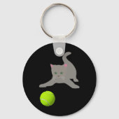 Kleine Kleinigkeit mit einer Tennisball Katze Schlüsselanhänger (Rückseite)