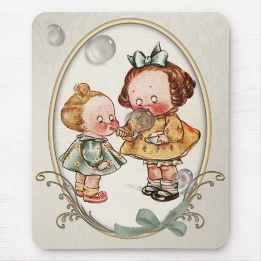 Kleine Kleinkind-Vintage Illustration Mousepad (Vorne)