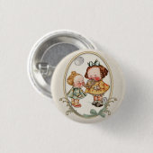Kleine Kleinkind-Vintage Illustrations-Knöpfe Button (Vorne & Hinten)