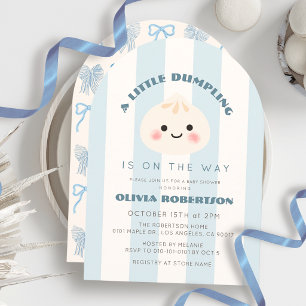 Kleine Klößchen Blaue Streifen Junge Baby Shower Einladung