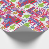 Kleine Kneipe | Farbiges Weihnachtsmuster Geschenkpapier (Ecke)