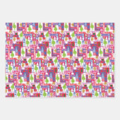 Kleine Kneipe | Farbiges Weihnachtsmuster Geschenkpapier Set (Vorderseite)