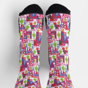 Kleine Kneipe   Farbiges Weihnachtsmuster Socken