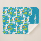 Kleine Kneipe | Merry Grinchmas Aquamarines Muster Sherpadecke (Vorderseite (Horizontal))