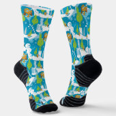 Kleine Kneipe | Merry Grinchmas Aquamarines Muster Socken (Gewinkelt)