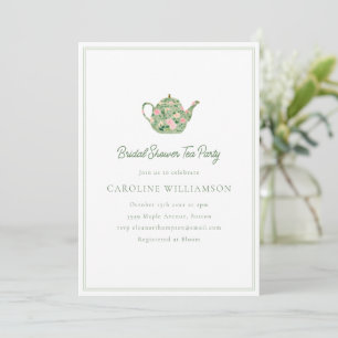Kleine Kokette-Teeparty Frühlingsgrüne Hochzeitsdu Einladung