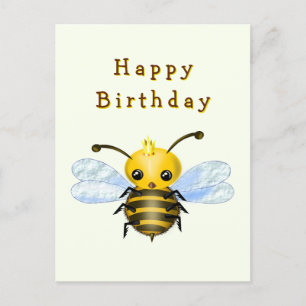 Kleine Königin Biene Geburtstagskarte Postkarte