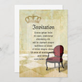 Kleine königliche Stube mit Krone Einladung (Vorne/Hinten)