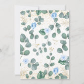 Kleine Königsdusche Eukalyptus goldene Babydusche Einladung (Rückseite)