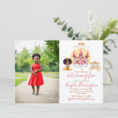 Kleine Königsfeier der Prinzessin 5 Aquarellen Einladung (Stehend Vorderseite)