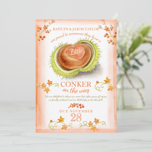 Kleine Konkerkerschwangerschaft Ankündigung (Stehend Vorderseite)