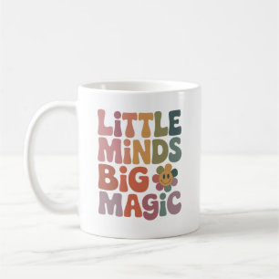 Kleine Köpfe Große Magie Retro-Lehrer-Zitat Kaffeetasse