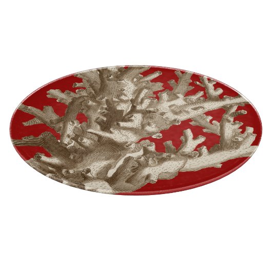 Kleine Koralle im Rot Schneidebrett (Ecke)