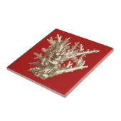 Kleine Koralle in Rot Fliese (Seite)