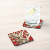 Kleine Koralle in Rot Getränkeuntersetzer (Rechte Seite)