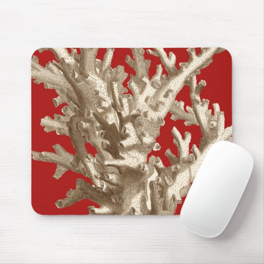 Kleine Koralle in Rot Mousepad (Mit Mouse)