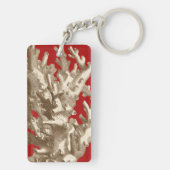 Kleine Koralle in Rot Schlüsselanhänger (Rückseite)