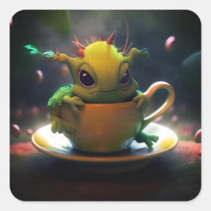 Kleine Kreatur Quadratischer Aufkleber