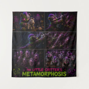 Kleine Kreaturen Comic-Stil-Tapete Metamorphose Wandteppich