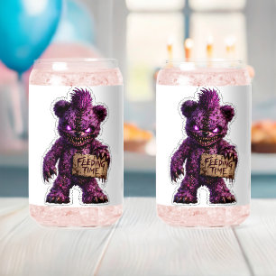 Kleine Kreaturen füttern lila Monster Trinkglas Dosenglas