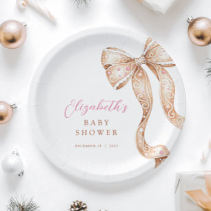 Kleine Krümelbow Babydusche Pappteller