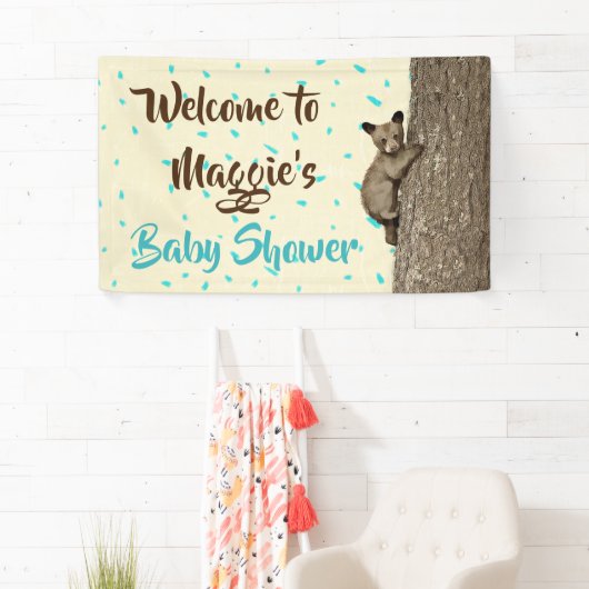 Kleine Kub Baby Bear Boy's Baby Dusche Banner (Insitu)
