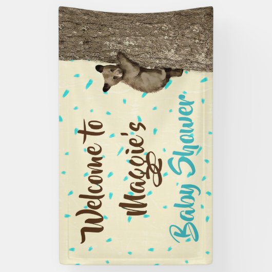 Kleine Kub Baby Bear Boy's Baby Dusche Banner (Vertikal)