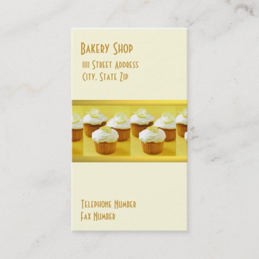 Kleine Kuchen auf Visitenkarte (Vorderseite)